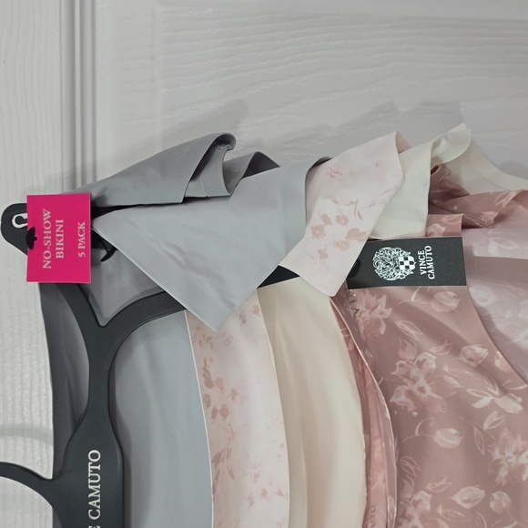 NWT Vince Camuto 5 Pack No Show Bikini Panties Floral Solid Gray Mauve Size XL - Picture 4 of 12